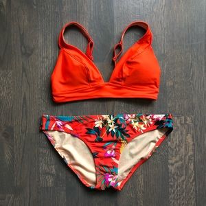 NWT Old Navy Orange Tropical Bikini